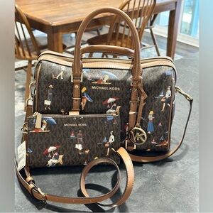 Michael Kors Bedford Jet Set Girls Summer Vacation Satchel & Wallet